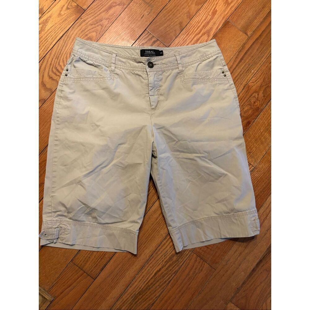 Tribal Khaki Bermuda Shorts